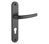 THIRARD - Ensemble de Poignées pour Porte d'Entrée Sultane - Zamak Fondu - Usage Pratique - Trou de Cylindre - Entr'Axes 195 mm - Carré 7 mm - Finition Noir - Noir