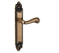 THIRARD - Ensemble de poignées pour porte intérieure Louis XV sans trou, carré 7mm, entr'axes 195mm, laiton vieilli - THIRARD