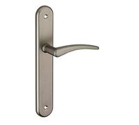 THIRARD - Ensemble de Poignées pour Porte Intérieure Vesta - Aluminium - Usage Sans Trou - Carré 7 mm - Entr'Axes 195 mm - Finition Nickelé Satiné - Gris