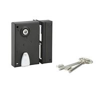 Serrure verticale en applique ouillot pour portail, droite, axe 40mm, 70x110mm, noir, 2 clés - THIRARD