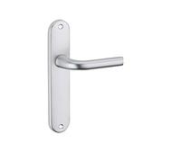 THIRARD Leto Ensemble Poignées Porte Intérieure Sans Trou Argent | Sur plaque, béquilles réversibles droite/gauche, aluminium, entraxe 165 mm, carré 7 mm