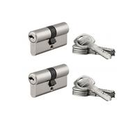 Lot de 2 cylindres de serrure double entrée Trafic 6, 30x30mm, s'entrouvrant, nickel,10 clés, Fonction urgence - THIRARD