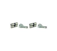 Lot de 2 cylindres de serrure, TRANSIT 1, 30X30 mm, nickelé, s'entrouvrant, 10 clés - THIRARD