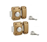 Lot de 2 verrou apache bouton/cylindre, 45 mm, doré