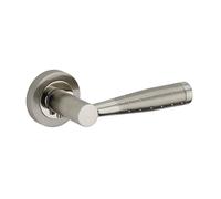 THIRARD Paire de Béquilles pour Porte, Carré 7 mm, Nickelé Satiné, Conçue pour Équiper Les Portes d'intérieur Jusqu'à 45 mm d'épaisseur, Style Moderne, Fixation Parfaite, Alliage, Inox, Acier