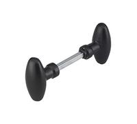 THIRARD Paire de Boutons Ovoïdes, pour Porte d'entrée, Carré 7x90 mm, 1 Portée, Noir, Conçue pour Équiper Les Portes Jusqu'à 70 mm d'épaisseur, Facile à Installer, Compatible Serrures en Applique