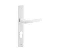 THIRARD - Paire de Poignées Trou de Cylindre pour Porte d'Entrée - Blanc | Aluminium, Plaques Étroites, Carré Acier 7 mm, Entr'Axe de Fixation 195 mm, prise en main confortable au quotidien, mise en