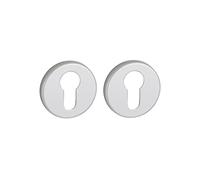 THIRARD - Paire de rosaces rondes Canopee/Lada, Ø50mm, trou de cylindre, argent