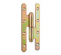 THIRARD - Paumelle de Paris pour Porte d'Entrée et Intérieur - Acier Zingué - Droite - Fixation 3 ou 4 Trous - Installation Facile - 140 x 55 mm - Jaune/Doré