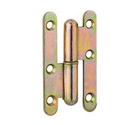 THIRARD - Paumelle de Paris pour Porte d'Entrée et Intérieur - Acier Zingué - Gauche - Fixation 3 ou 4 Trous - Installation Facile - 80 x 45 mm - Jaune/Doré