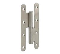 THIRARD - Paumelle de Paris pour Porte d'Entrée ou d'Intérieur - Inox - Bouts Ronds - Facile à Installer - Fixation avec Trois ou Quatre Trous - 110 x 55 x 2.5 mm - Gauche - Gris