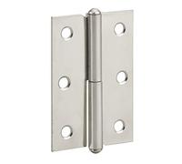 THIRARD - Paumelle de Porte de Meuble - Acier Nickelé - Fixation Facile - Porte Légère - Accessoire Indispensable - Disponible à Droite - 60 x 40 mm - Gris