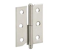 THIRARD - Paumelle de Porte de Meuble - Acier Nickelé - Fixation Facile - Porte Légère - Accessoire Indispensable - Disponible à Gauche - 50 x 40 mm - Gris