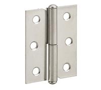 THIRARD - Paumelle de Porte de Meuble - Acier Nickelé - Fixation Facile - Porte Légère - Accessoire Indispensable - Disponible à Droite - 50 x 40 mm - Gris