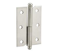 THIRARD - Paumelle de Porte de Meuble - Acier Nickelé - Fixation Facile - Porte Légère - Accessoire Indispensable - Disponible à Gauche - 60 x 40 mm - Gris