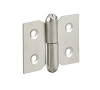 THIRARD - Paumelle de Porte de Meuble - Acier Nickelé - Pour Porte Légère - Fixation Facile - Accessoire Indispensable - Type Droite - 30 x 40 mm - Gris