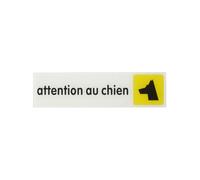 THIRARD - Plaque de Signalisation Attention au Chien - Plexiglass Adhésif - Résistant Aux Intempéries - Installation Facile - Message Clair Sécurité - 170 x 45 mm - Multicouleur