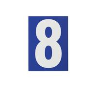 THIRARD - Plaque de Signalisation - Chiffres à Coller - Pvc Adhésif - Marquage Blanc sur Fond Bleu - Intérieur et Extérieur - Résistant et Durable - 65 x 90 mm - Facile à Installer