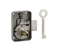 THIRARD - Serrure de Meuble Paris pour Porte d'Ameublement - Gauche - Axe 25 mm - 50 x 70 mm - Gris - 1 offre et Pêne Acier - Verrouillage Efficace - Installation Facile - Sécurité Optimale