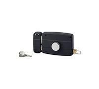 Thirard Serrure en applique pour porte de garage à battant - Gauche Axe 70 mm 140x90 mm Noir 3 clés
