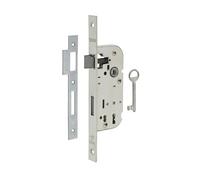 THIRARD Serrure Encastrable à Clé pour Porte de Chambre, Axe 40 mm, Gris | Bouts Carrés, 1 offre Acier Embouti, Têtière Acier, Demi-Tour Réversible, Verrouillage Efficace.