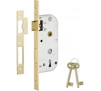 THIRARD - Serrure Encastrable à Clé pour Porte de Chambre - Axe 40 mm - Bouts Carrés - 1 che Plate en Acier - Demi-Tour Réversible - Verrouillage Efficace - Gris