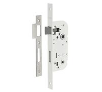THIRARD Serrure Encastrable à Condamnation, Axe 40 mm, Bouts Carrés, Blanc | Pour Salle de Bain et Toilette, Entraxe 70 mm, Carré 7 mm, 59x135 mm, Réversible Droite/Gauche, 1 Point de Fermeture, Acier