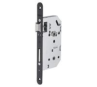 THIRARD Serrure Encastrable à Condamnation, Bouts Ronds, NF, Têtière Noire | Modèle Monomax, Axe 50 mm, Pour Salle de Bain et Toilette, Entraxe 70 mm, Carré 7 mm, 68x147.5 mm, Réversible Droite/Gauche