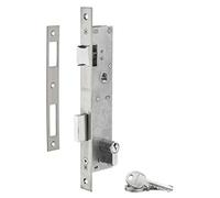 THIRARD - Serrure Encastrable à Cylindre - Axe 24 mm - Inox - Pour Menuiserie Métallique - Bouts Carrés - Cylindre 30 x 30 mm - Coffre Acier - Têtière et Gâche Inox - 3 Clés - Gris