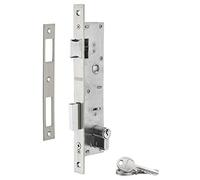 THIRARD - Serrure Encastrable à Cylindre - Axe 26 mm - Inox - Pour Menuiserie Métallique - Bouts Carrés - Cylindre 30 x 30 mm - Coffre Acier - Têtière et Gâche Inox - 3 Clés - Gris