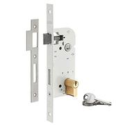 THIRARD Serrure Encastrable à Cylindre, Axe 40 mm, Bouts Carrés, Blanc | Pour Porte d'Entrée, Cylindre 30x30 mm, 3 Clés, Entraxe 70 mm, Carré 7 mm, Réversible Droite/Gauche, 1 Point de Fermeture