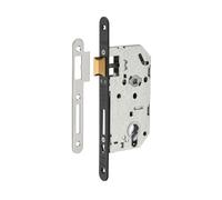 THIRARD Serrure Encastrable à Cylindre, Axe 50 mm, NF QC, Têtière Noire | Modèle Unimax, Pour Porte d'Entrée, Bouts Ronds, Entraxe 70 mm, Carré 7 mm, 78x147.5 mm, Réversible Droite/Gauche, Zinc