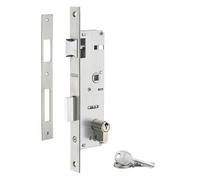 THIRARD - Serrure encastrable à cylindre pour menuiserie métallique, axe 32mm, bouts carrés, cylindre 30x30mm, inox, 3 clés