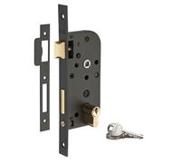 THIRARD - Serrure encastrable à cylindre pour porte d'entrée, axe 40mm, bouts carrés, cylindre 30x30mm, noir, 3 clés - THIRARD