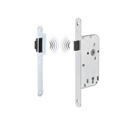 THIRARD - Serrure Encastrable Magnétique à Clé pour Porte de Chambre - Axe 50 mm - Bouts Ronds - Système Magnétique - Gâche Plate en Acier - 1 ournie - Verrouillage Optimal - Gris