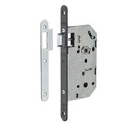 THIRARD - Serrure Encastrable Monomax NF Bec de Cane pour Porte Intérieure - Axe 50 mm - Bouts Ronds - Coffre Têtière - Gâche Plate Acier - Gris