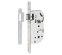 THIRARD - Serrure Encastrable Monomax NF Bec de Cane pour Porte Intérieure - Axe 50 mm - Coffre Acier Embouti - Têtière Inox Bouts Ronds - Gâche Plate Acier Zingué - Gris
