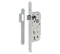 THIRARD - Serrure Encastrable NF - Porte Intérieure - Axe 40 mm - Bouts Ronds - Zingué - Coffre Acier Embouti - Demi-Tour Réversible - Têtière et Gâche Plate Acier - Gris