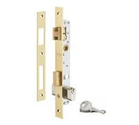 THIRARD - Serrure Encastrable pour Porte d'Entrée avec Cylindre - Axe 14 mm - 3 Clés - Coffre Acier - Têtière Acier Laitonnée - Demi-Tour Réversible - Pêne Laiton - Gris