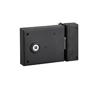 THIRARD - Serrure horizontale en applique à fouillot pour porte int., pêne 1/2tour seul, axe 70mm, carré 6mm, 95x76mm, noir