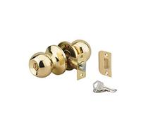THIRARD Serrure Horizontale en Applique Double Entrée, Axe Réglable, Doré | 3 Clés, Tubulaire