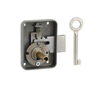 THIRARD - Serrure de meuble Paris pour porte d'ameublement, gauche, axe 30mm, 55x70mm, gris, 1 clé - THIRARD
