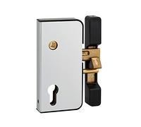 THIRARD Serrure Verticale en Applique Double Entrée, Droite, Axe 50 mm | Pour Portail, 71x145 mm, Entraxe 70 mm, Boîtier Seul, Cylindre Non Fourni, À Fouillot, 1 Point de Fermeture, Acier