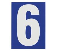 THIRARD - Targa di Segnalazione - Numeri Adesivi - Pvc Adesivo - Scritta Bianca su Sfondo Blu - Interno ed Esterno - Resistente alle Intemperie - 65 x 90 mm - Facile da Installare
