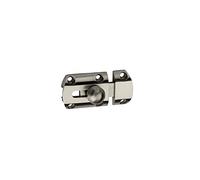 THIRARD - Targette - Pêne 15 mm - Coffre Alliage Moulé - Bouton Rond - Pour Porte De Meuble - Pêne Plat Coulissant - Finition Nickel Satin - 45 mm - Gris