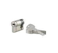 THIRARD Transit 2 Demi-cylindre de serrure, 30 x 10 mm, Nickel, Argent | Protection anti-arrachement, anti-perçage, anti-crochetage, finition nickelée, panneton orientable, livré avec 5 clés