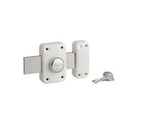 THIRARD - Verrou à bouton Apache pour porte de garage, cylindre 40mm, pêne 160mm, acier, 3 clés, époxy or - THIRARD