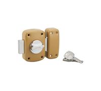THIRARD - Verrou à bouton Corvette pour porte d'entrée, cylindre 40mm, acier, 3 clés, époxy bronze - THIRARD