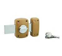 THIRARD Verrou à Bouton Corvette pour Porte de Garage, Cylindre 30mm, Pêne 160mm, Acier, 3 Clés, Époxy Bronze