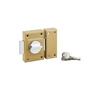 THIRARD Verrou à Bouton et Cylindre Acier Cylindre 40 mm Verni | verrou à bouton et cylindre, cylindre 40 mm, acier, finition verni, 3 clés, porte d'entrée, bronze